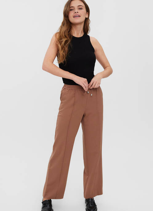 Pantalon droit marron VERO MODA pour femme