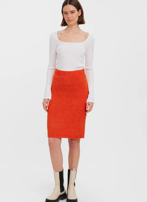 Jupe mi-longue rouge VERO MODA pour femme