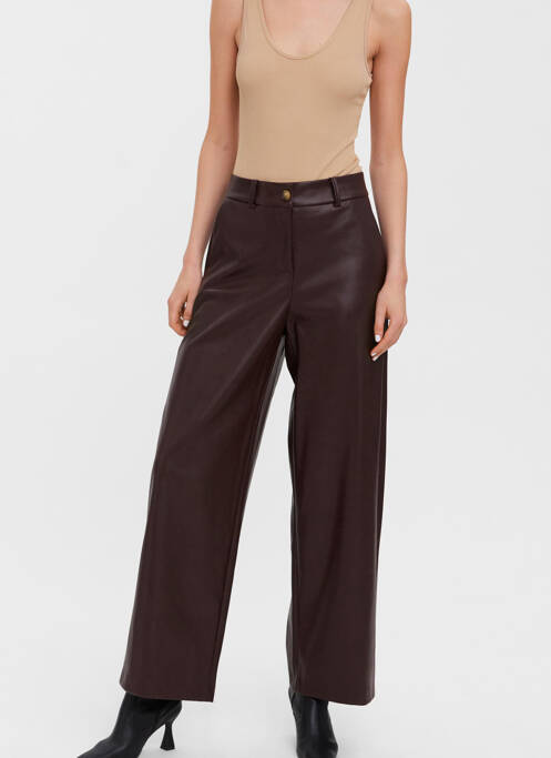 Pantalon large marron VERO MODA pour femme