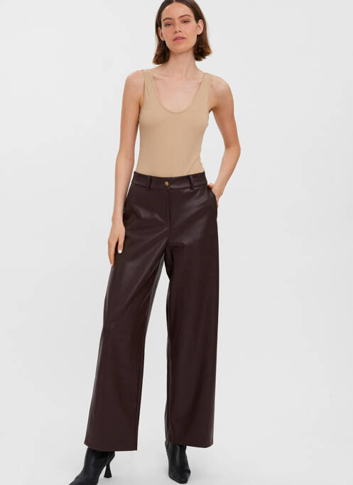 Pantalon large marron VERO MODA pour femme