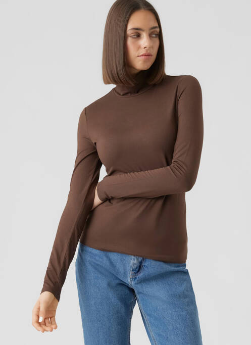 Polo marron VERO MODA pour femme