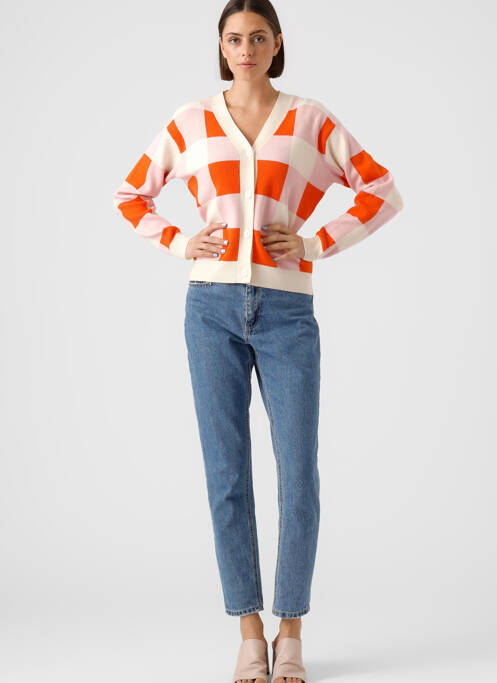 Gilet manches longues orange VERO MODA pour femme