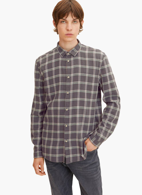 Chemise manches longues gris TOM TAILOR homme