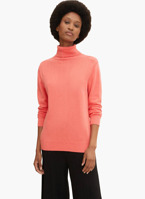Pull col roulé rose TOM TAILOR pour femme