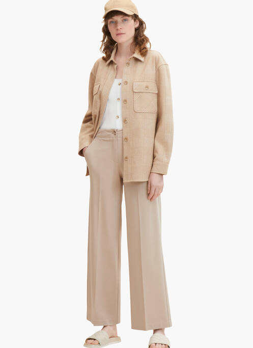 Pantalon flare beige TOM TAILOR pour femme