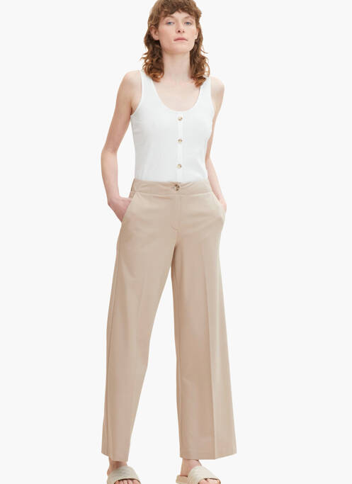 Pantalon flare beige TOM TAILOR pour femme