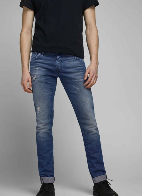 Jeans coupe slim bleu JACK & JONES pour homme