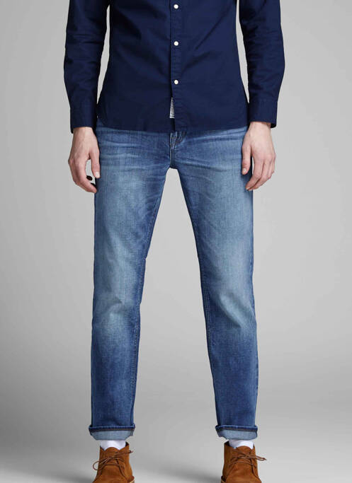 Jeans coupe droite bleu JACK & JONES pour homme