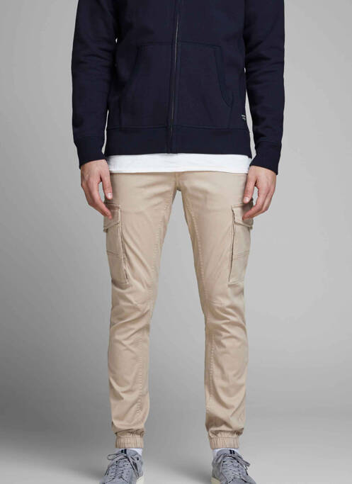 Pantalon cargo beige JACK & JONES pour homme