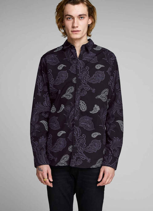 Chemise manches longues noir JACK & JONES pour homme