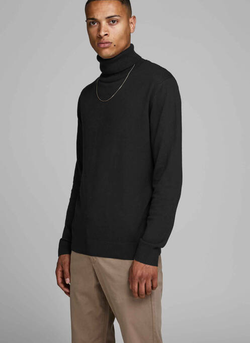 Pull col roulé noir JACK & JONES pour homme