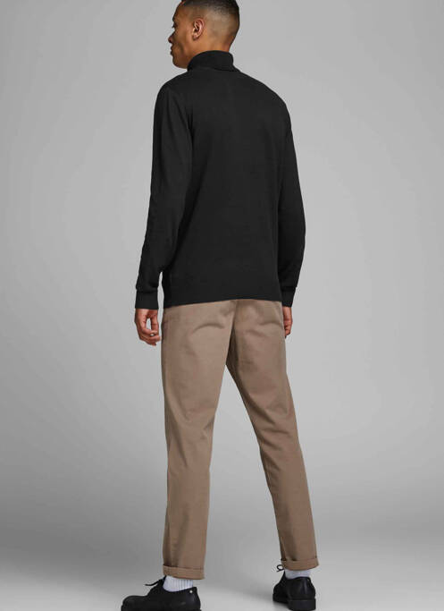 Pull col roulé noir JACK & JONES pour homme
