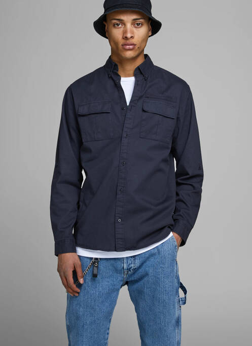 Chemise manches longues gris JACK & JONES pour homme