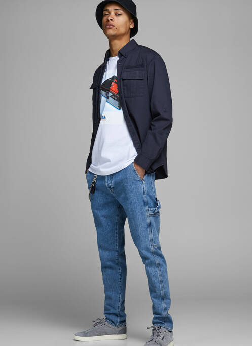 Chemise manches longues gris JACK & JONES pour homme