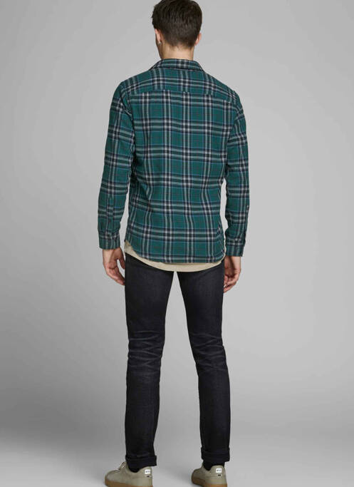 Chemise manches longues vert JACK & JONES pour homme