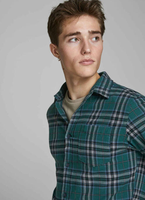 Chemise manches longues vert JACK & JONES pour homme