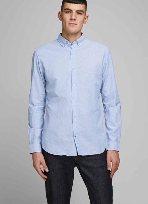 Chemise manches longues bleu JACK & JONES pour homme