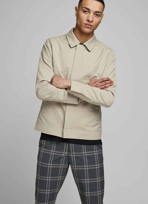 Veste casual beige JACK & JONES pour homme