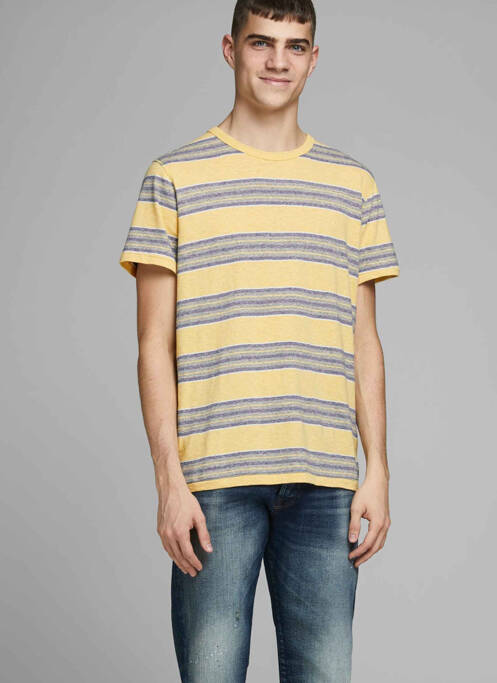 T-shirt jaune JACK & JONES pour homme