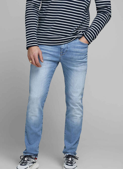 Jeans coupe droite bleu JACK & JONES pour homme