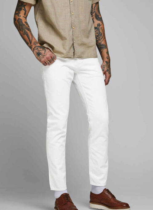 Jeans coupe droite blanc JACK & JONES pour homme