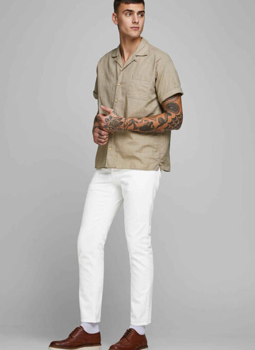 Jeans coupe droite blanc JACK & JONES pour homme