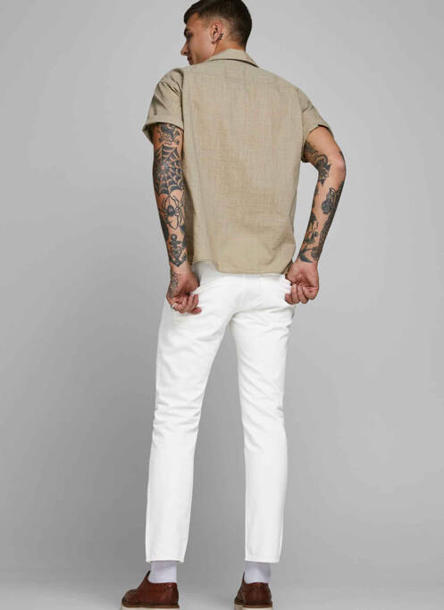 Jeans coupe droite blanc JACK & JONES pour homme