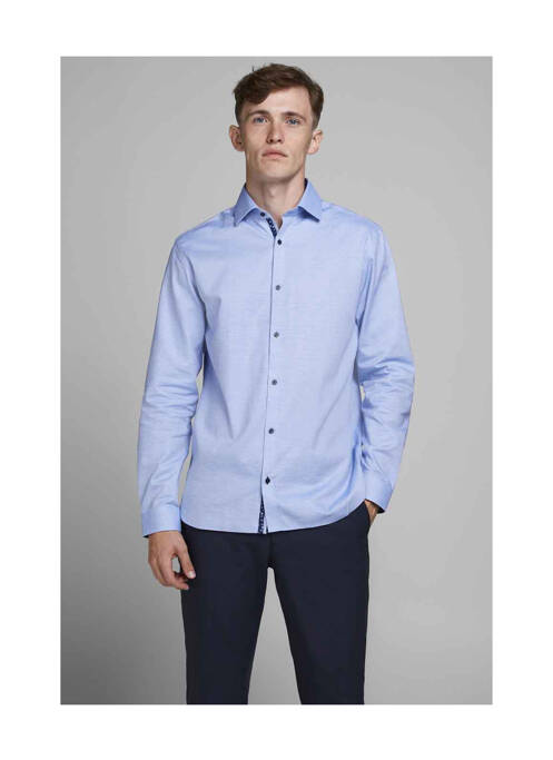 Chemise manches longues bleu JACK & JONES pour homme