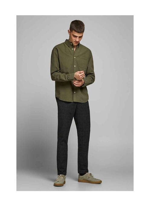 Chemise manches longues vert JACK & JONES pour homme