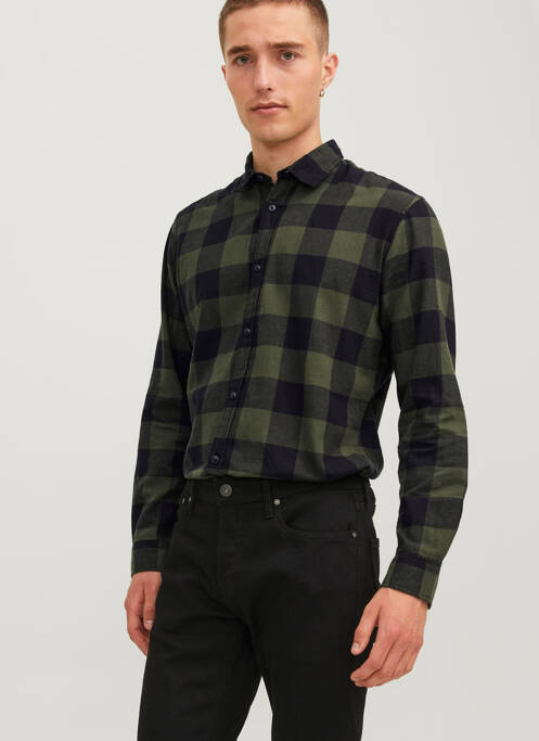 Chemise manches longues vert JACK & JONES pour homme