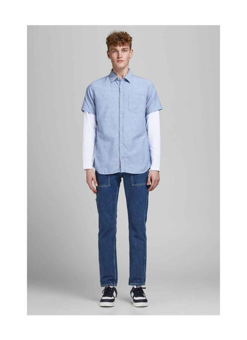 Chemise manches courtes bleu JACK & JONES pour homme