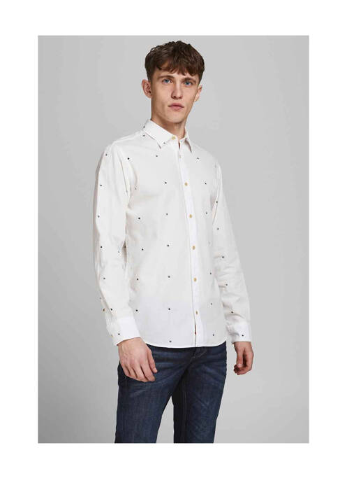 Chemise manches longues blanc JACK & JONES pour homme