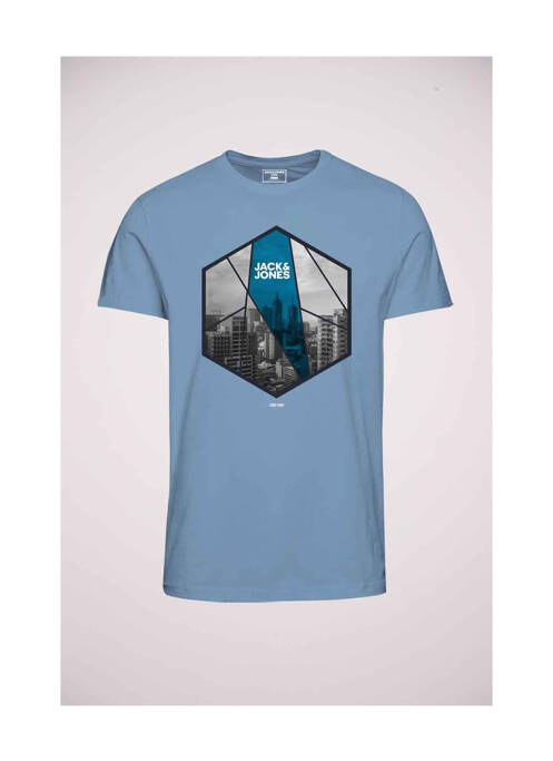T-shirt bleu JACK & JONES pour homme