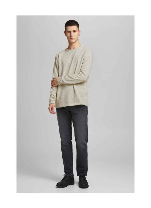 Sweat-shirt beige JACK & JONES pour homme