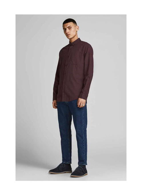 Chemise manches longues rouge JACK & JONES pour homme