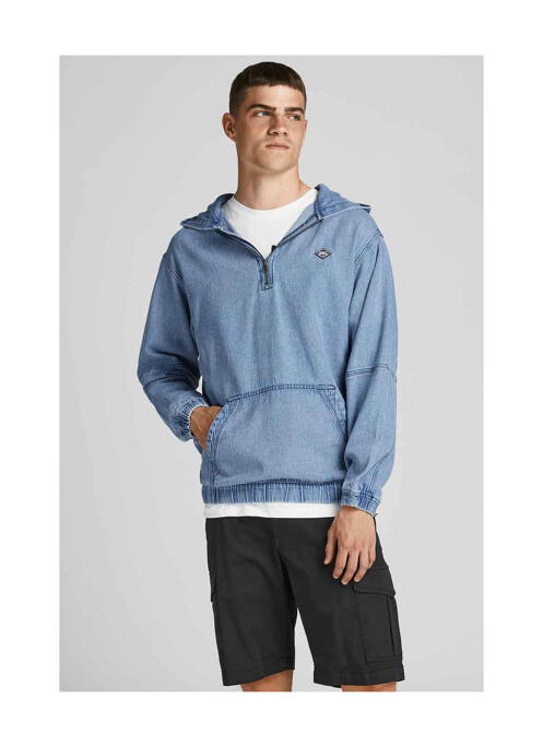 Sweat-shirt à capuche bleu JACK & JONES pour homme