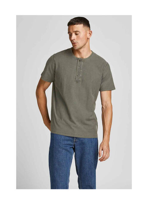 T-shirt marron JACK & JONES pour homme