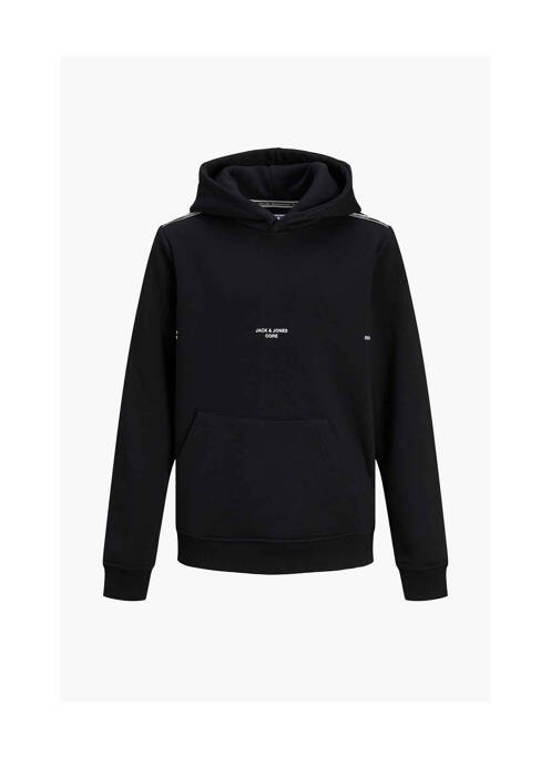 Sweat-shirt à capuche noir JACK & JONES pour garçon