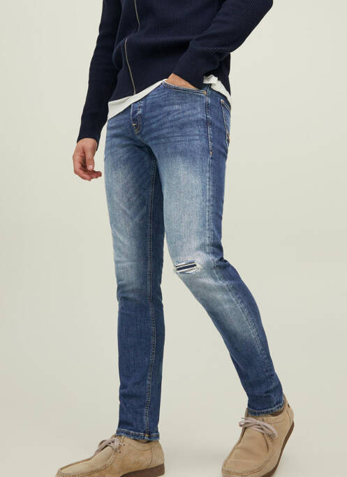 Jeans coupe slim bleu JACK & JONES pour homme