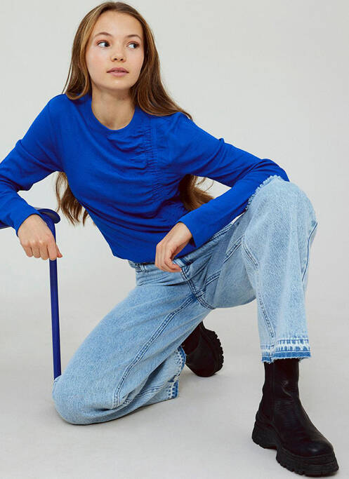 Jeans coupe large bleu LMTD pour femme