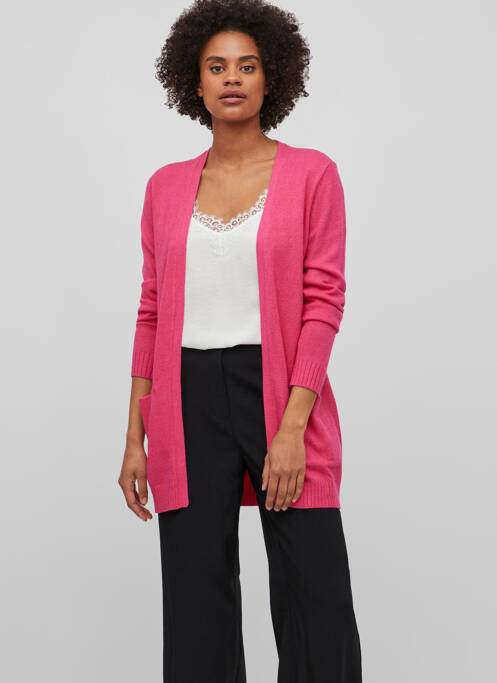 Gilet manches longues rose VILA pour femme