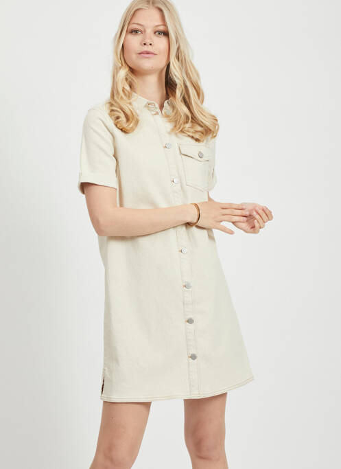 Robe courte beige VILA pour femme