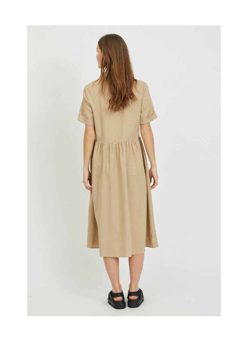 Robe mi-longue beige VILA pour femme