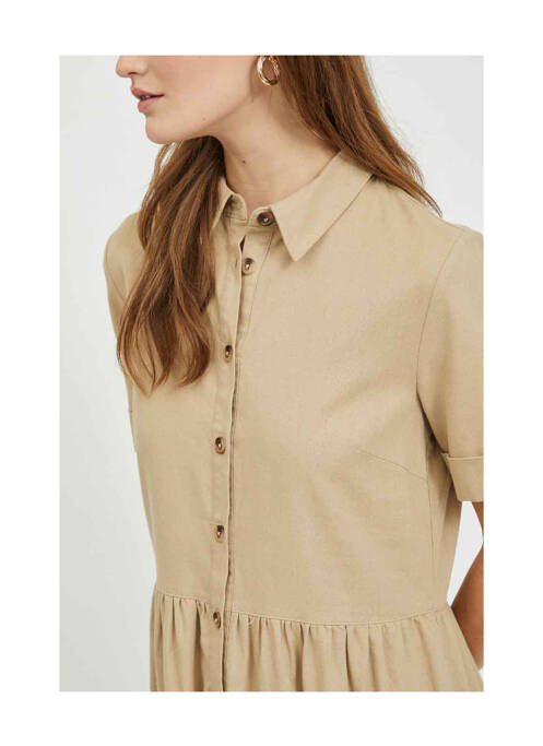 Robe mi-longue beige VILA pour femme