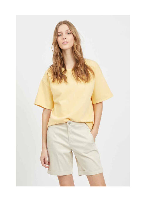 T-shirt beige VILA pour femme