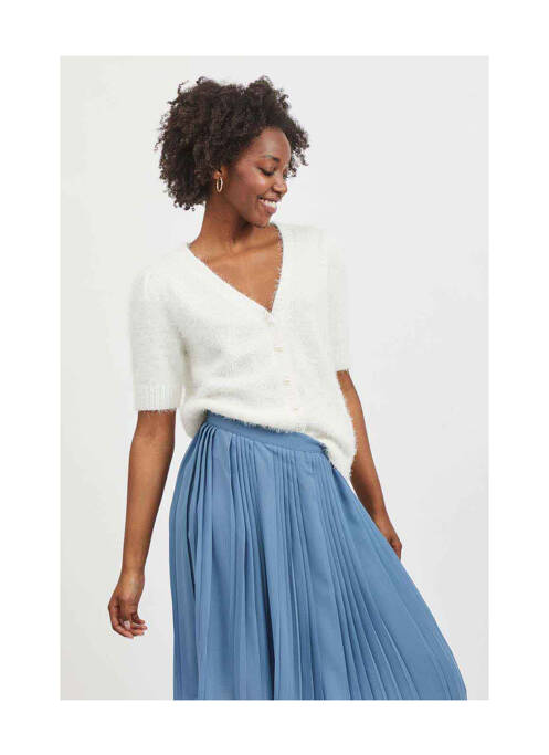 Gilet manches courtes blanc VILA pour femme