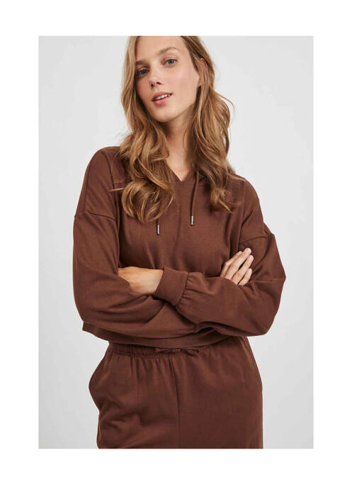 Sweat-shirt à capuche marron VILA pour femme