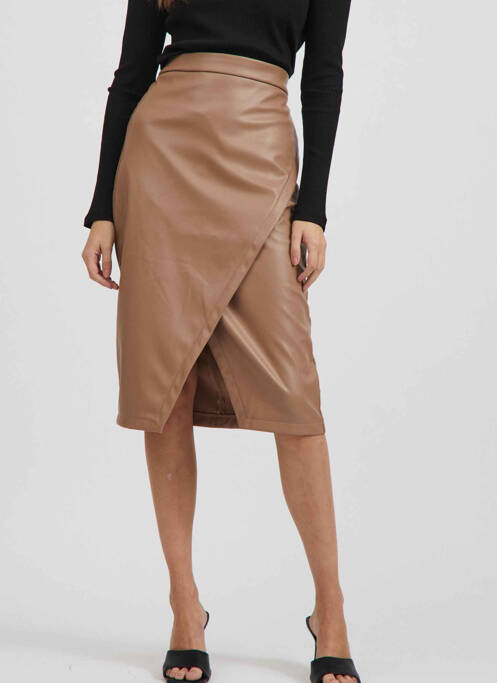 Jupe mi-longue beige VILA pour femme