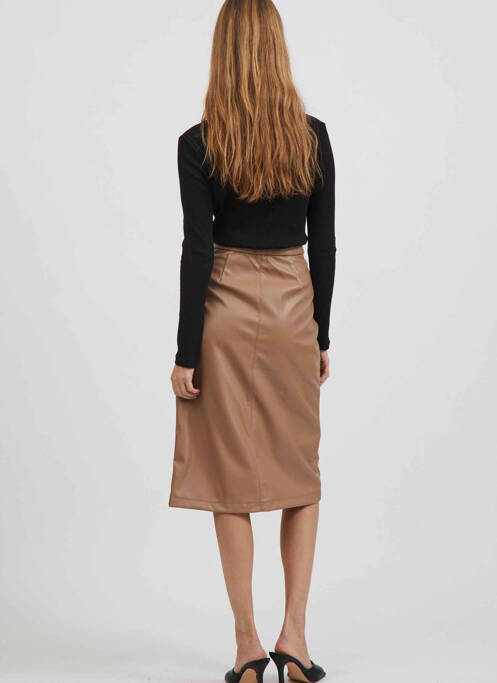 Jupe mi-longue beige VILA pour femme