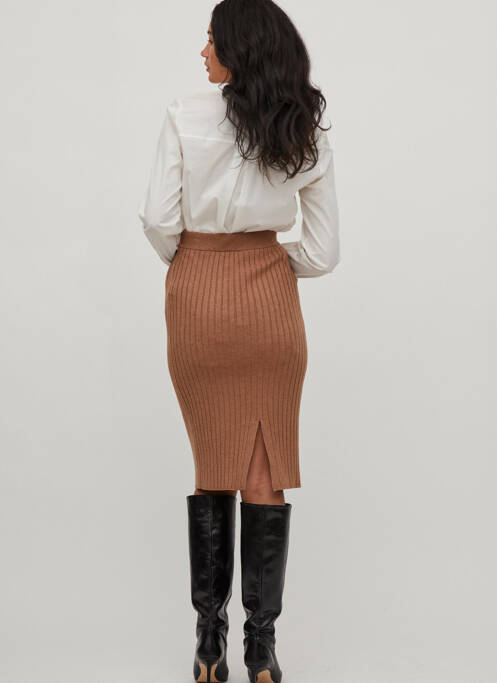 Jupe mi-longue beige VILA pour femme